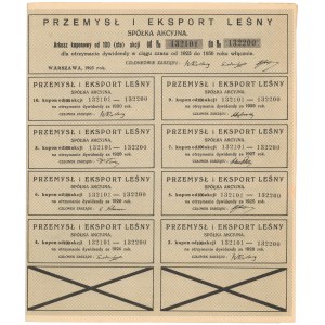 Przemysł i Eksport Leśny, 100x 1.000 mkp 1923 - imienna uprzywilejowana