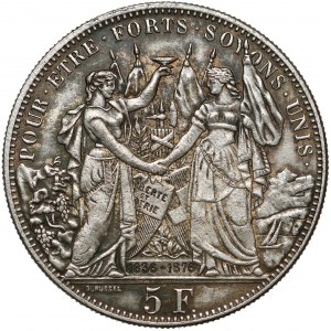 Switzerland, 5 Francs 1876 Lousanne Shooting Festival