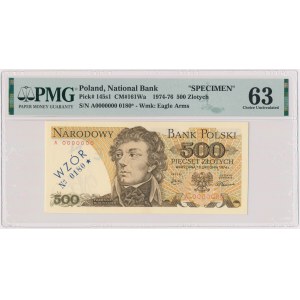 500 złotych 1974 - WZÓR - A 0000000 - No.0180