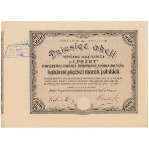 PEZET Powszechne Zakłady Budowlane, Em.6, 10x 500 mk 1923