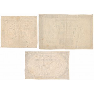 Francja, Asygnata 15 Sols i 5-10 Livres 1792-1793 (3szt)