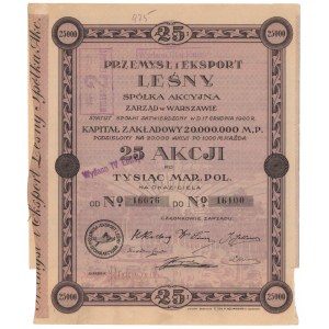 Przemysł i Eksport Leśny, Em.1, 25x 1.000 mkp 1921