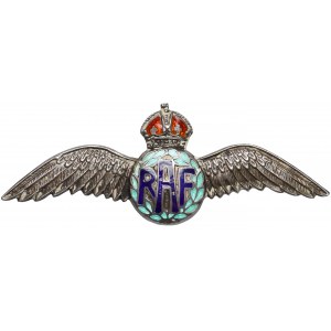 RAF Sweet Heart Badge - piękne wykonanie - srebro i emlia
