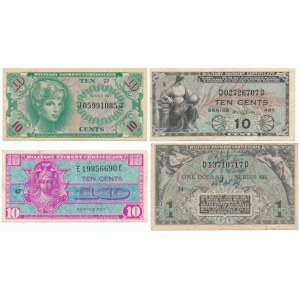 USA, Military Payment Certificate, 10 Cents - 1 Dollar - set of 4 pcs