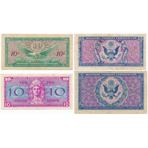 USA, Military Payment Certificate, 10 Cents - 1 Dollar - set of 4 pcs