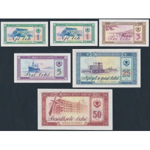 Albania, 1 - 50 Leke 1976 SPECIMEN - set of 6 pcs.