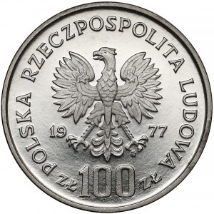 Próba NIKIEL 100 złotych 1977 Żubr