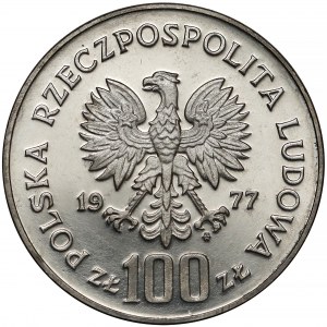 Próba NIKIEL 100 złotych 1977 Zamek na Wawelu - od boku