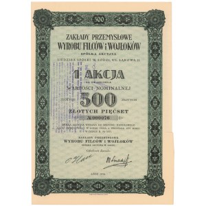 Zakłady Przemysłowe Wyrobu Filców i Wojłoków, 500 zł 1938