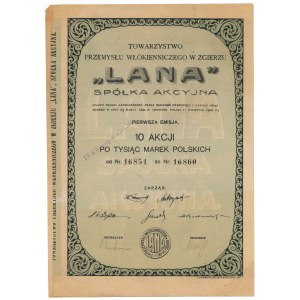 LANA Tow. Przemysłu Włókienniczego w Zgierzu, Em.1, 10x 1.000 mkp