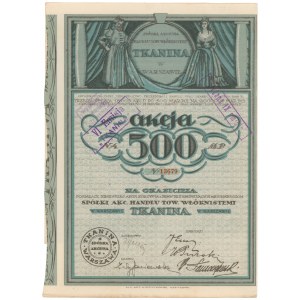 TKANINA Sp. Akc. Handlu Towarami Włóknistemi, Em.3, 500 mkp
