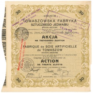 Tomaszowska Fabryka Sztucznego Jedwabiu, 30 zł 1927