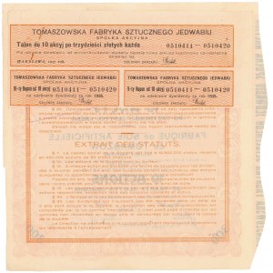 Tomaszowska Fabryka Sztucznego Jedwabiu, 10x 30 zł 1927