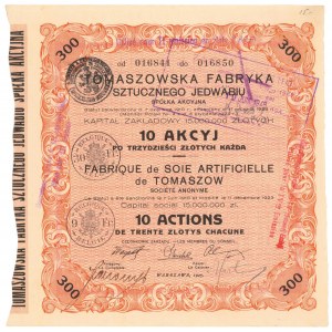 Tomaszowska Fabryka Sztucznego Jedwabiu, 10x 30 zł 1925