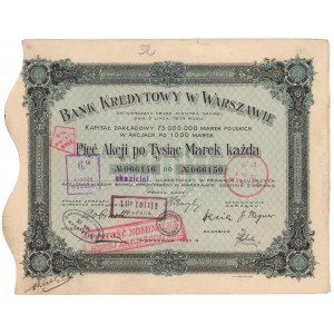 Bank Kredytowy w Warszawie, Em.5, 5x 1.000 mkp