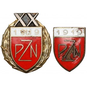 Odznaki Polskiego Związku Narciarskiego PZN 1919-1939 (2szt)