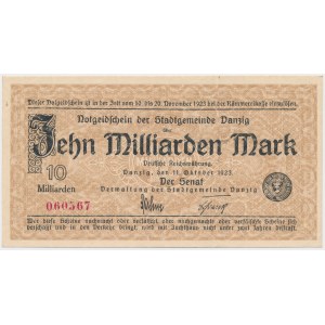 Gdańsk, 10 mld marek 1923 - z numeracją