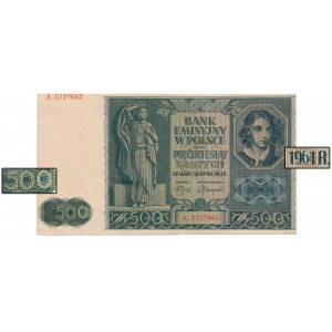 50 zł 1941 PRZERÓBKA na 500 zł 1961