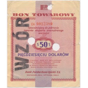 PEWEX 50 dolarów 1960 - WZÓR - numeracja bieżąca