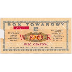 PEWEX 5 centów 1969 - WZÓR - zadrukowana numeracja bieżąca