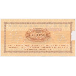 PEWEX 5 centów 1969 - WZÓR - zadrukowana numeracja bieżąca