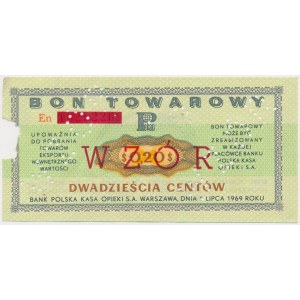 PEWEX 20 centów 1969 - WZÓR - zadrukowana numeracja bieżąca