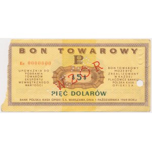PEWEX 5 dolarów 1969 - WZÓR - Ee 0000000