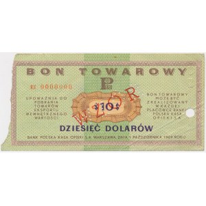 PEWEX 10 dolarów 1969 - WZÓR - Ef 0000000
