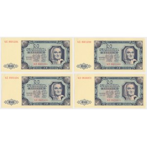 20 złotych 1948 - KE - zestaw (4szt)