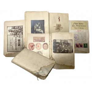 Pamiętnik legionisty 1915/16 - liczne zdjęcia, cegiełki, stemple i pamiątki