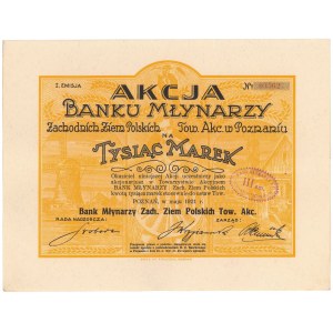 Bank Młynarzy Zachodnich Ziem Polskich, Em.1, 1.000 mkp 1921