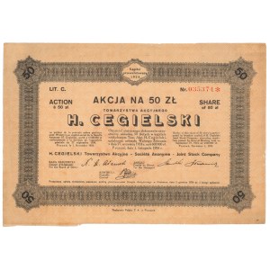 H. CEGIELSKI Tow. Akc., 50 zł 1924
