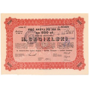 H. CEGIELSKI Tow. Akc., 5x 100 zł 1929
