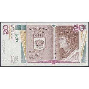 20 złotych 2015 Jan Długosz - niski numer - JD 0000613