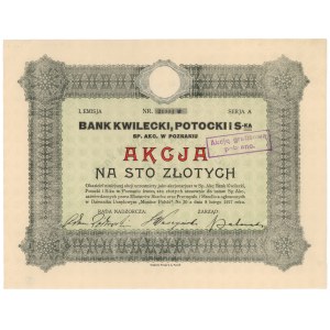 Bank KWILECKI, POTOCKI i S-ka, Em.1, 100 zł