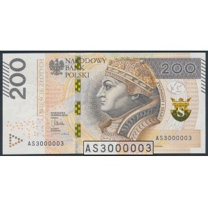 200 złotych 2015 - AS 3000003