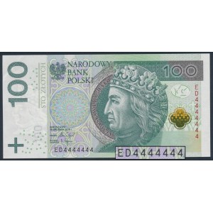 100 złotych 2018 - ED 4444444