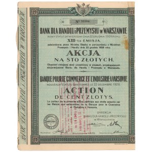 Bank dla Handlu i Przemysłu, Em.13, 100 zł 1928