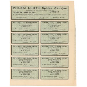 POLSKI LLOYD Sp. Akc., Em.1-4, 100 zł 1931
