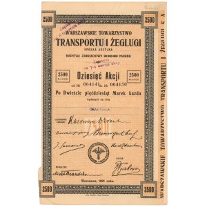 Warszawskie Tow. Transportu i Żeglugi, Em.1, 10x 250 mkp 1921