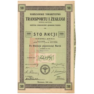 Warszawskie Tow. Transportu i Żeglugi, Em.7, 100x 250 mkp 1923
