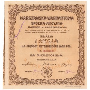 Warszawska Warrantowa Sp. Akc., Em.5, 540 mkp 1922