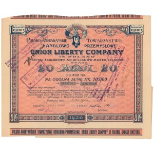 UNION LIBERTY COMPANY in Poland, 20x 500 mkp 1920