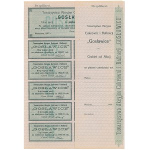GOSŁAWICE Tow. Akc. Cukrowni i Rafinerji, Em.2, 540 mkp 1917 - Duplikat