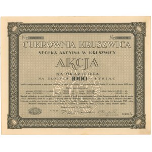 Cukrownia KRUSZWICA, 1.000 zł 1929
