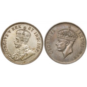 Britisch East Africa, 1 shilling 1924 & 1949 (2pcs)