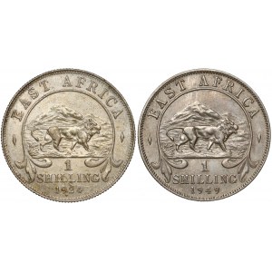 Britisch East Africa, 1 shilling 1924 & 1949 (2pcs)