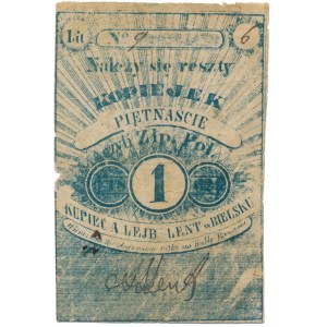 Bielsk, A. Lejb Lent, 15 kopiejek = 1 złoty 1862
