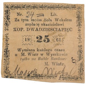 Wyszków, M. Wiatr, 25 kopiejek 1861