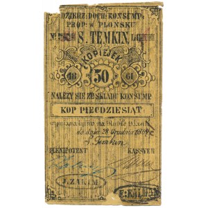 Płońsk, S. Temkin Dzierżawca Dochodów Konsumpcji, 50 kopiejek 1861